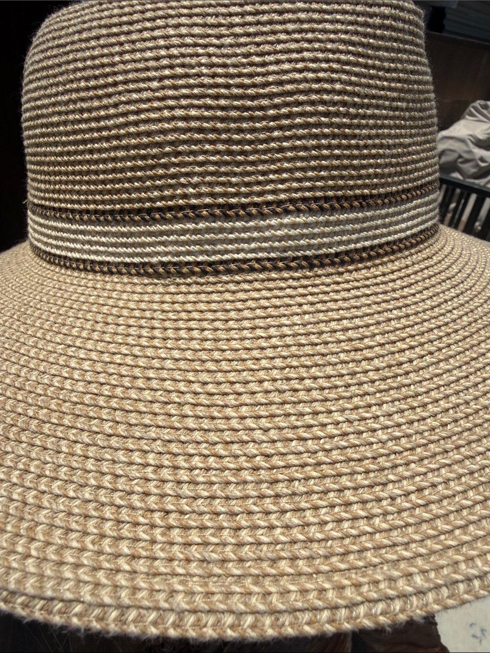 Classic Wide-Brim Straw Sun Hat in Natural - Picture 3 of 7